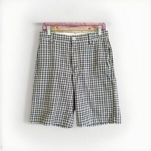 The North Face Mens Shorts Size 30 Brown Plaid Flat Front Golf Casual